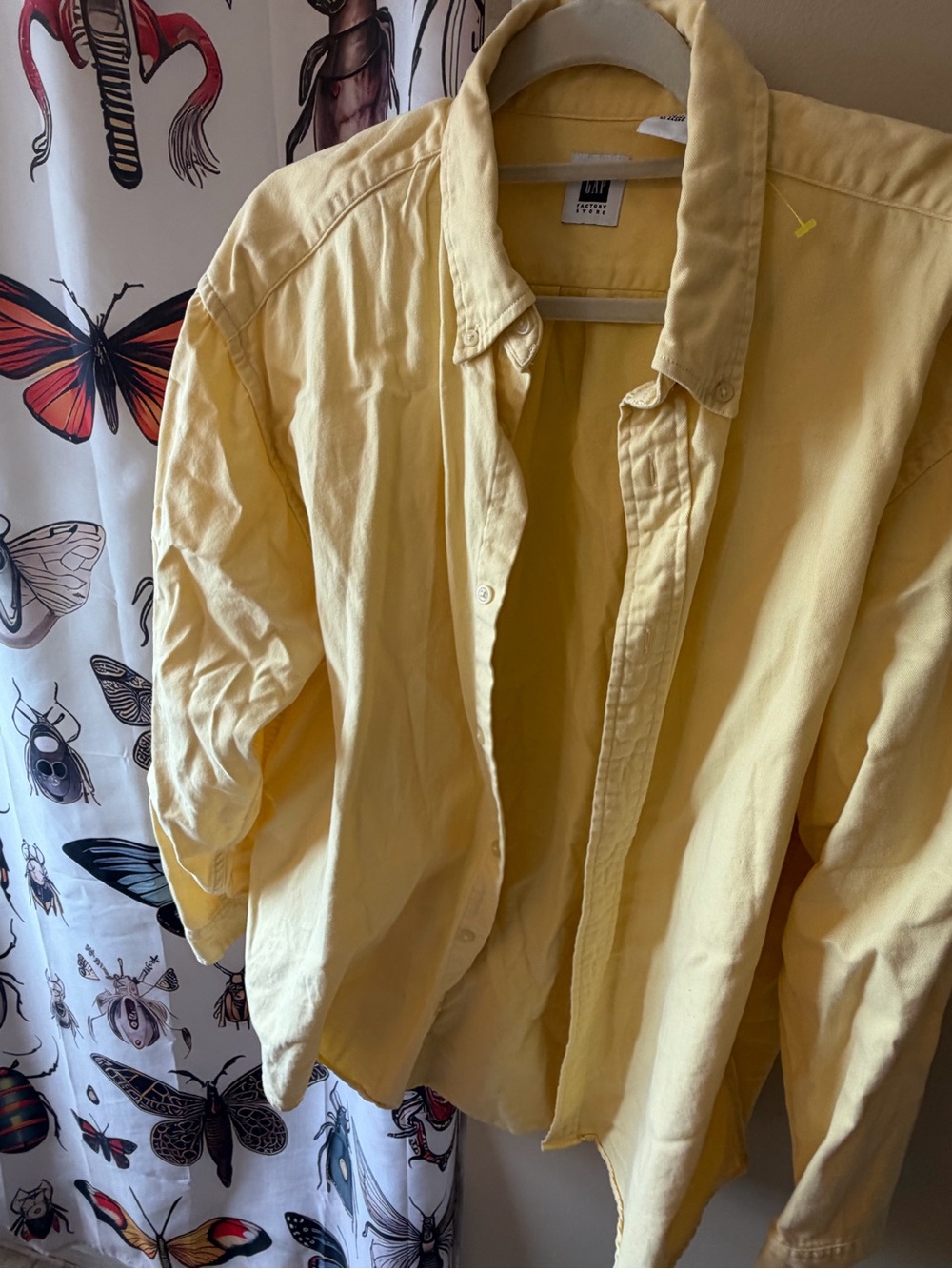 GAP Factory Men's Light Yellow Button-Up Shirt Jacket